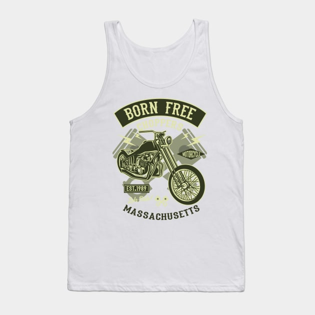 Born Free Choppers T-Shirt Tank Top by HealthPedia